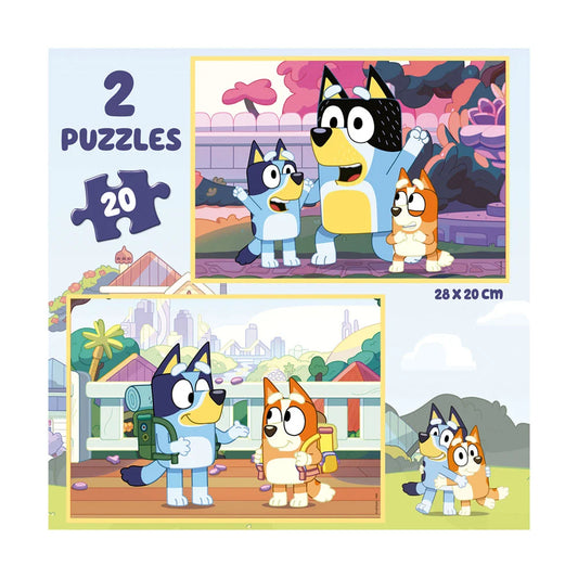 Suitcase 2 Bluey Puzzles – Educa - 2x20 Pieces