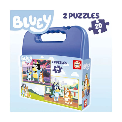 Suitcase 2 Bluey Puzzles – Educa - 2x20 Pieces