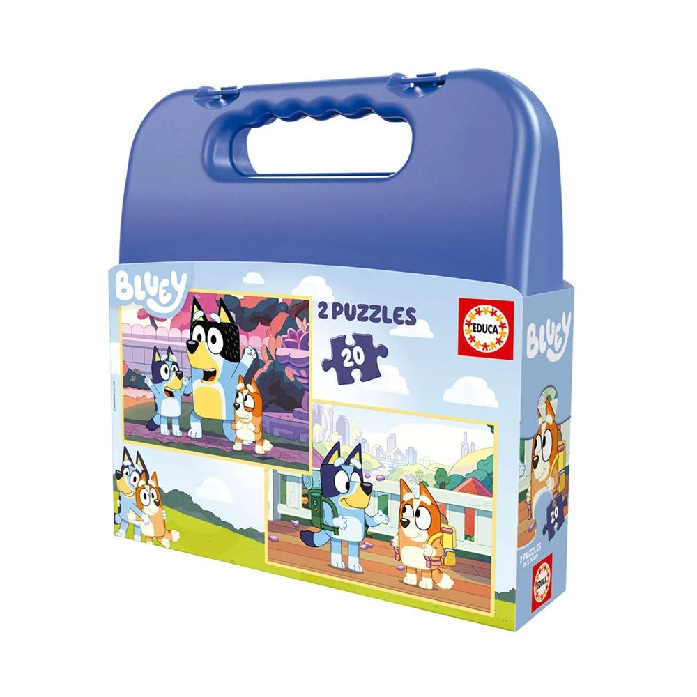 Suitcase 2 Bluey Puzzles – Educa - 2x20 Pieces