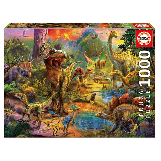 Dinosaurs in the Lost Valley Puzzle – Educa - 1000 pieces