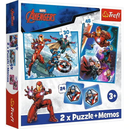 Marvel Avengers 2 in 1 Puzzle “Heroes in Action” - 30+48 Pieces